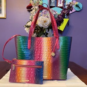 SOUGHT AFTER COLOR! NWOT Brahmin Confection Brooke Extra Large Tote & Pouch